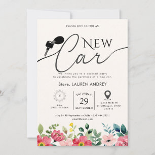 Invitation Fête d'achat d'une nouvelle voiture élégante moder