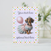 Invitation Fête Dachshund aux cheveux longs (Debout devant)