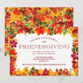 Invitation Fête d'Action de Grâce entre amis d'automne Repas (Devant / Derrière)