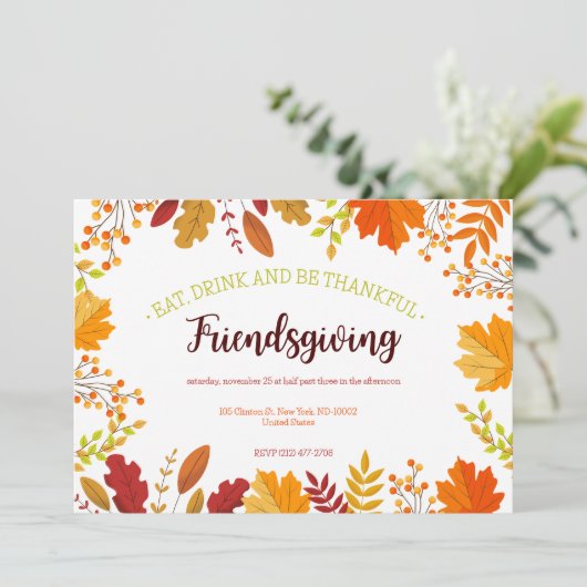 Invitation Fête d'action de grâces d'automne (Debout devant)