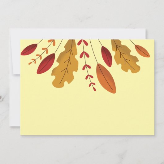 Invitation Fête d'action de grâces d'automne (Dos)