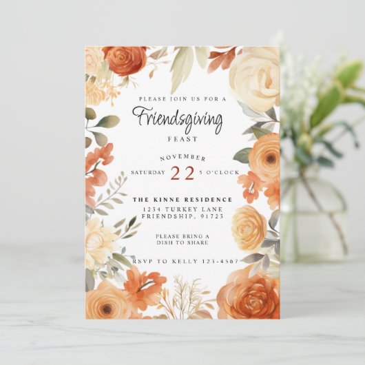 Invitation Fête d'Action de grâces d'automne (Debout devant)