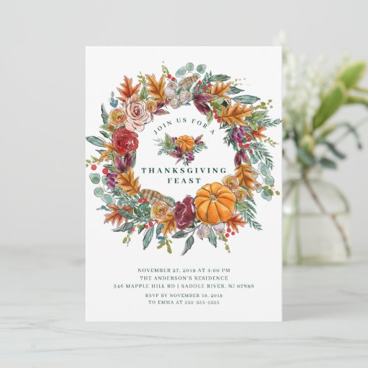 Invitation Fête d'Action de grâces d'automne (Debout devant)