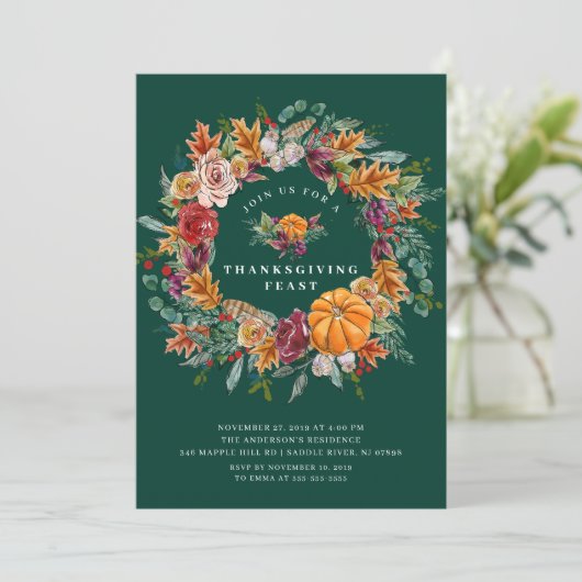 Invitation Fête d'Action de grâces d'automne (Debout devant)