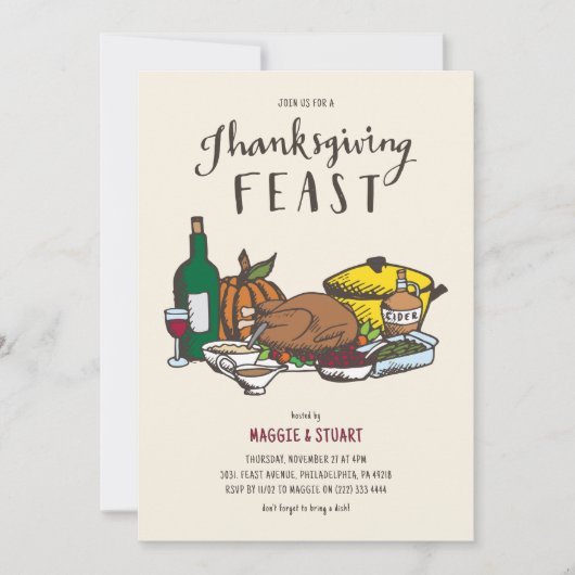 Invitation Fête d'action de grâces rustique (Devant)
