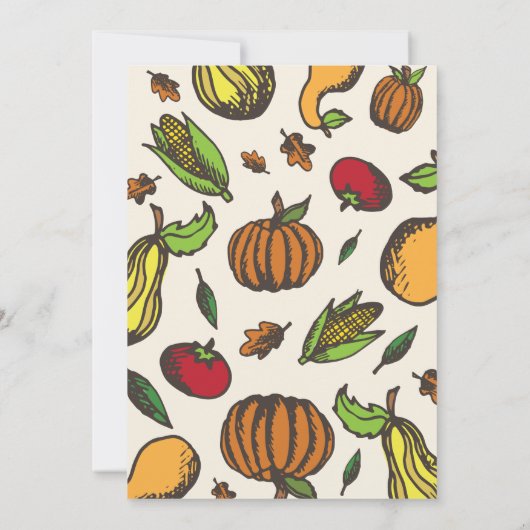 Invitation Fête d'action de grâces rustique (Dos)