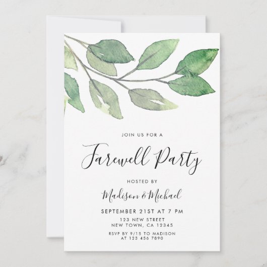 Invitation Fête d'adieu (Devant)