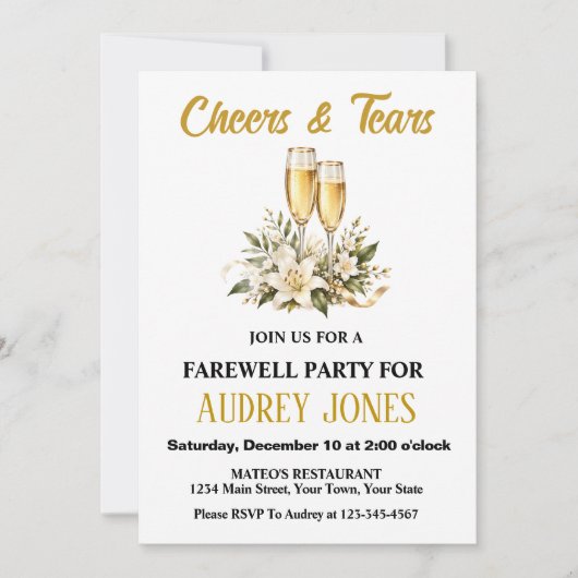 Invitation Fête d'adieu (Devant)