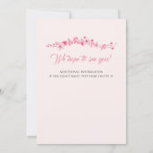 Invitation Fête d'adieu aux femmes Élégante florale rose (Dos)