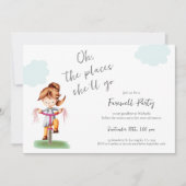 Invitation Fête d'adieu de la chanceuse qui fait du vélo (Devant)