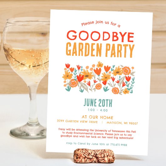 Invitation Fête d'adieu du jardin de fleurs sauvages