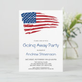 Invitation Fête d'adieu militaire Drapeau américain fête amér (Debout devant)