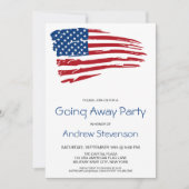 Invitation Fête d'adieu militaire Drapeau américain fête USA (Devant)
