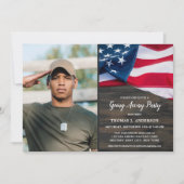 Invitation Fête d'adieu militaire Drapeau américain Photo pat (Devant)