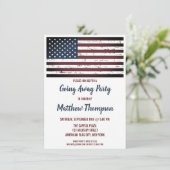 Invitation Fête d'adieu militaire Drapeau américain USA (Debout devant)