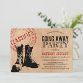 Invitation Fête d'adieu militaire rustique | Adieu (Debout devant)