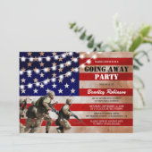 Invitation Fête d'adieu militaire rustique | Soldat (Debout devant)