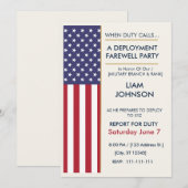 Invitation Fête d'adieu moderne de déploiement de drapeau amé (Devant / Derrière)