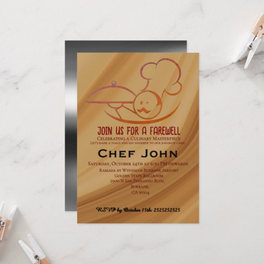 Invitation Fête d'adieu pour le chef (Devant/Arrière en situation)