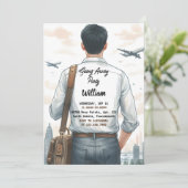 Invitation Fête d'adieu pour un voyageur qui part (Debout devant)