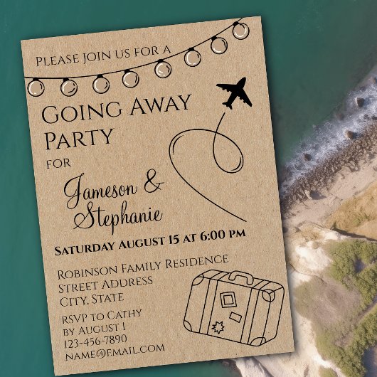 Invitation Fête d'adieu rustique