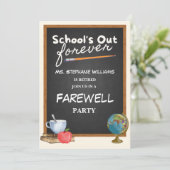 Invitation Fête d'adieu sur tableau noir pour un professeur à (Debout devant)