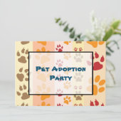 Invitation Fête d'adoption d'animaux Motif Empreinte de Patte (Debout devant)