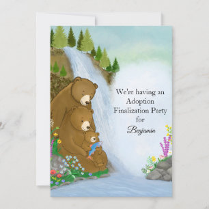 Invitation Fête d'adoption de la famille d'ours de la forêt p