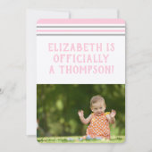 Invitation Fête d'adoption Gris et rose modernes (Devant)