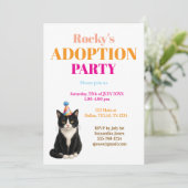 Invitation Fête d'adoption Jour de prise Smoking Chat (Debout devant)