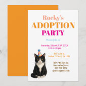 Invitation Fête d'adoption Jour de prise Smoking Chat (Devant / Derrière)