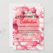 Invitation Fête d'amour de la Saint-Valentin romantique rose  (Devant)