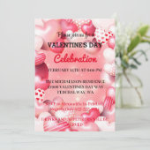 Invitation Fête d'amour de la Saint-Valentin romantique rose  (Debout devant)