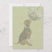 Invitation Fête d'Animal Mignon Chien Beagle Rose Blanche (Dos)
