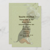 Invitation Fête d'Animal Mignon Chien Beagle Rose Blanche (Devant / Derrière)