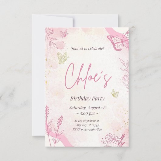 Invitation fête d'anniversaire (Devant)