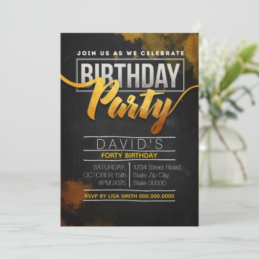 Invitation Fête d'anniversaire (Debout devant)