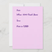 Invitation Fête d'anniversaire (Dos)