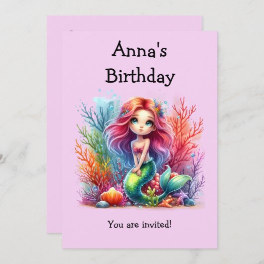 Invitation Fête d'anniversaire (Devant / Derrière)