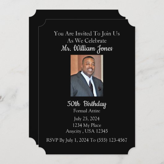 Invitation Fête d'anniversaire (Devant / Derrière)