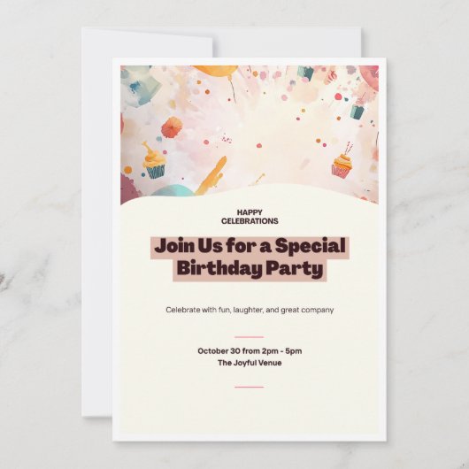Invitation Fête d'anniversaire (Devant)