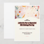 Invitation Fête d'anniversaire (Devant / Derrière)