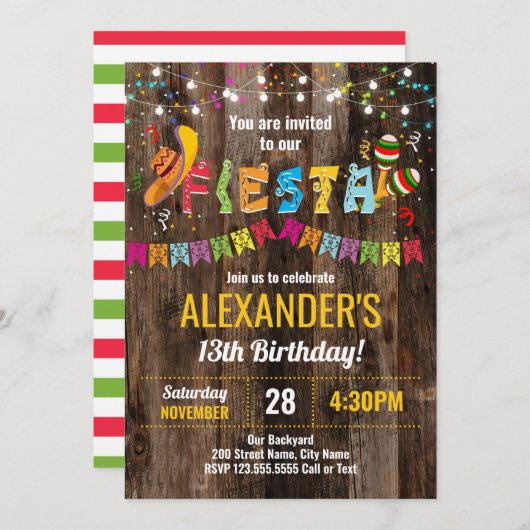 Invitation fête d'anniversaire (Devant / Derrière)