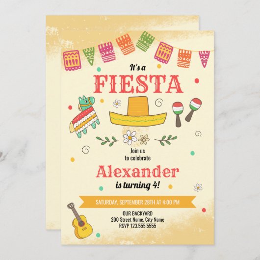 Invitation fête d'anniversaire (Devant / Derrière)