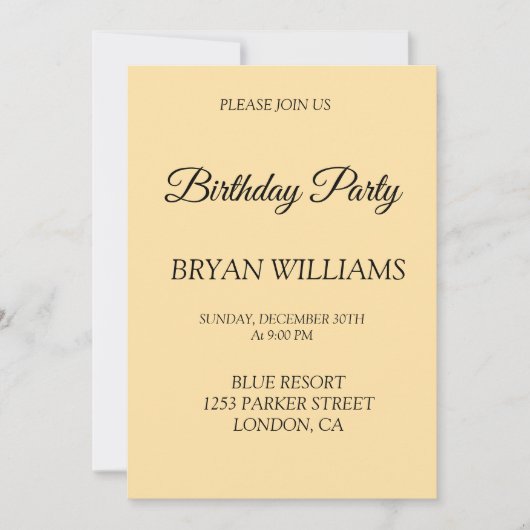 Invitation Fête d'ANNIVERSAIRE (Devant)