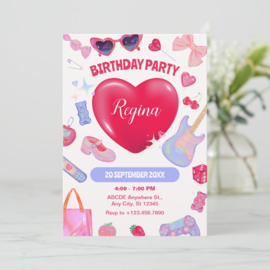 Invitation Fête d'anniversaire (Debout devant)