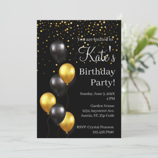 Invitation Fête d'anniversaire (Debout devant)