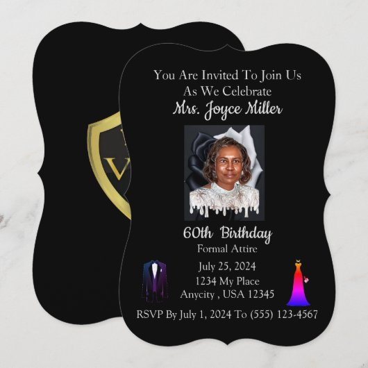 Invitation Fête d'anniversaire (Devant / Derrière)