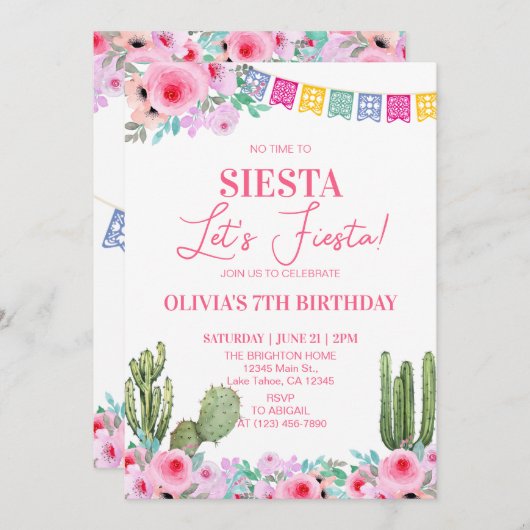 Invitation Fête d'anniversaire (Devant / Derrière)