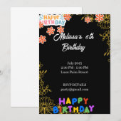 Invitation Fête d'anniversaire (Devant / Derrière)